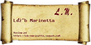 Löb Marinetta névjegykártya